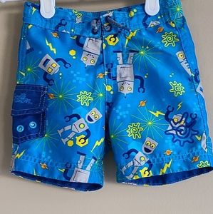 Robot print UV Skinz swim trunks